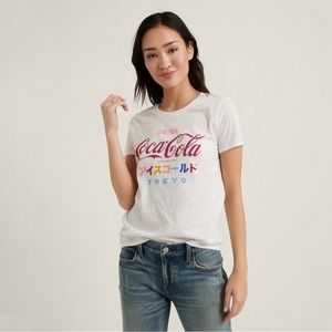 Vintage Lucky Brand White Short Sleeve Coca-Cola Tokyo Graphic Tee